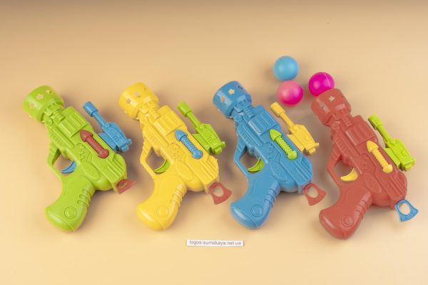 Пістолетик дитячий з пластиковими кульками, механічний, пластмасовий