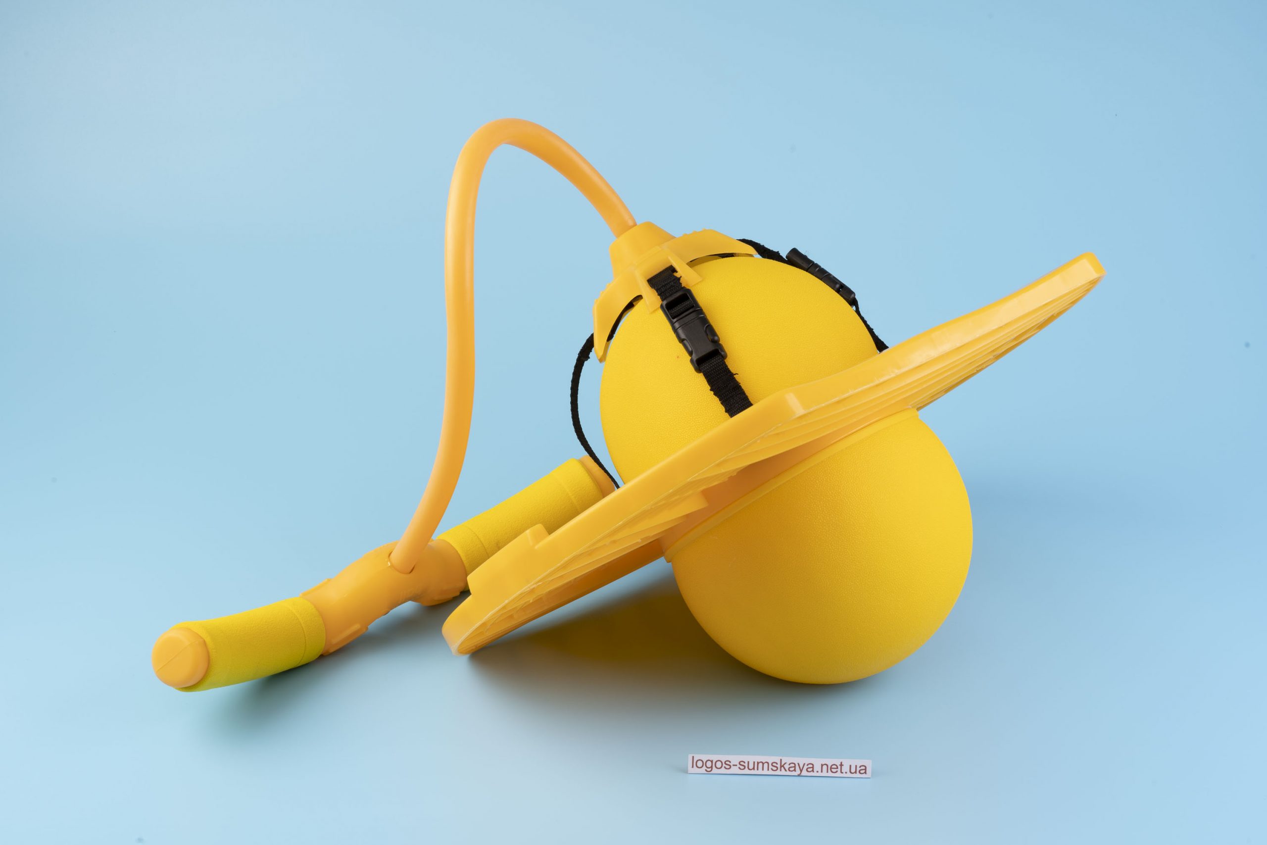 Тренажер "Стрибаючий м'яч" з ручкою - Жовтий